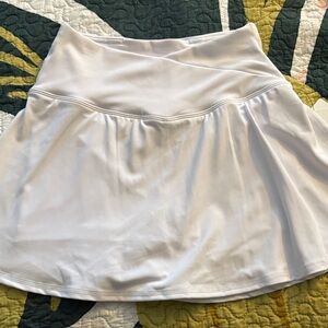 90 Degree By Reflex White Active Flared Tennis Skirt